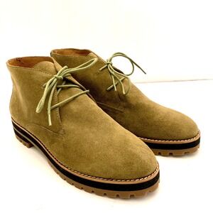 Madewell Wren Ankle Desert Boot Suede Leather Olive Green Women's Size 8 Lug